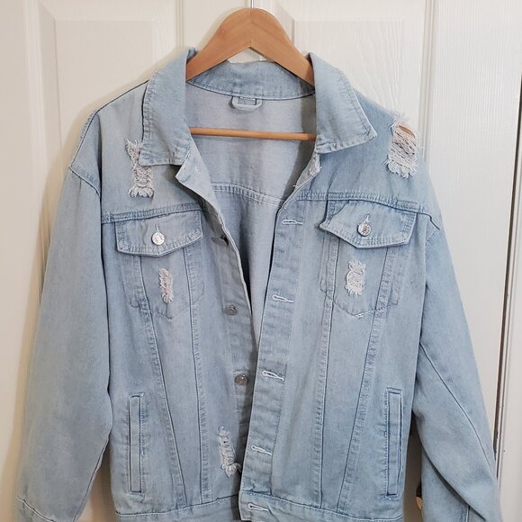 Vintage Distressed Denim Jacket - Picture 3 of 3